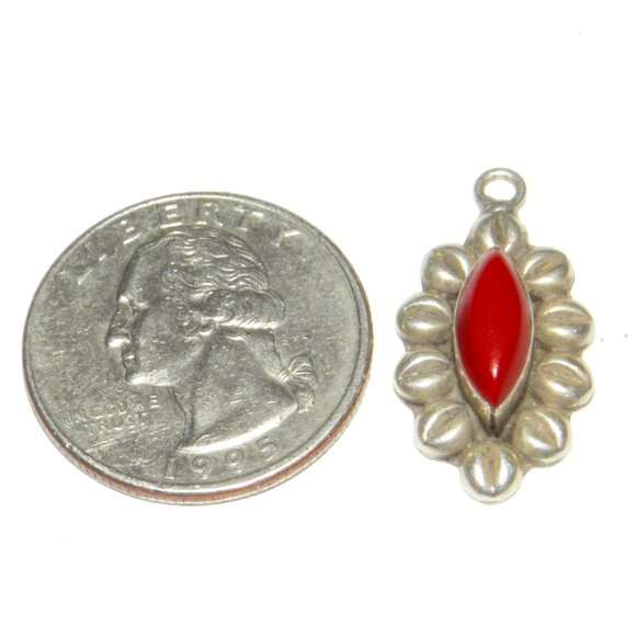 Vintage Mexico  Red Onyx  Sterling Silver  Pendant - Picture 3 of 8